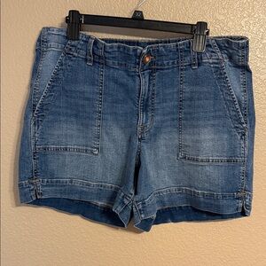 Maurices Blue Denim Patch-Pocket Shorts